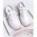 White Flat Shoes Faux Leather Casual Cross Strap Flat Feet Shoes