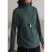 Pullover blackish green knit sweat tops casual high neck knitted pullover