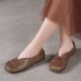 Khaki Flats Hollow Out Splicing Flat Shoes For Women