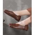 Khaki Flats Hollow Out Splicing Flat Shoes For Women